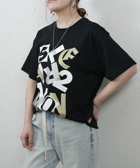 Randam foil print logo t  ラスト1点！