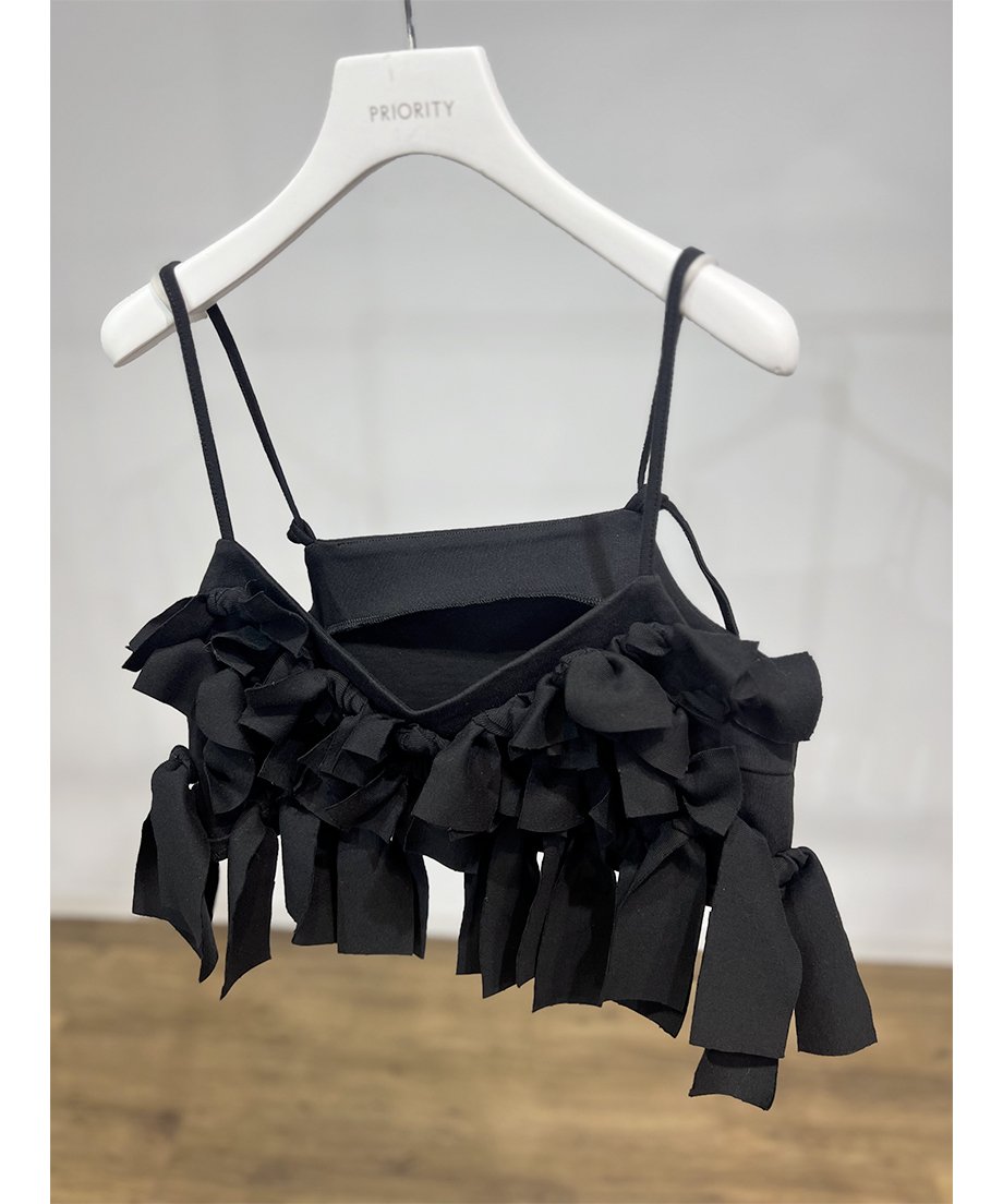 S64:新品❣️リボン キャミソール 単品 ブラック サイズ44 PRIORITY】 ご予約 フルリボンキャミソール | select shop Liren