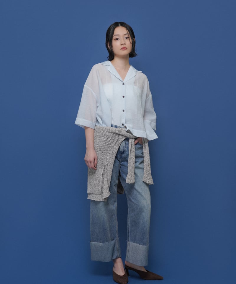 CYAN tokyo】 ご予約 オープンカラーシアーシャツ | select shop Liren