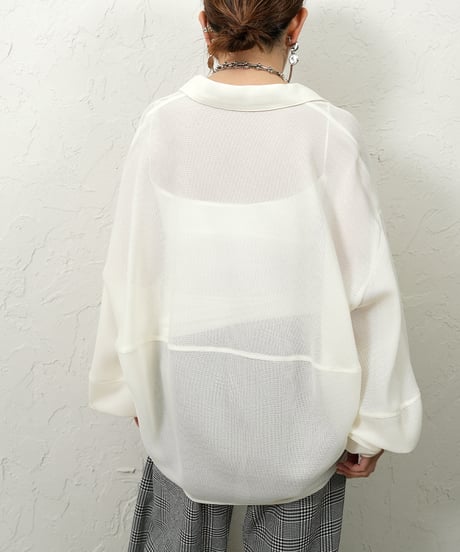 Mesh shirt【White,beigeラスト1点】