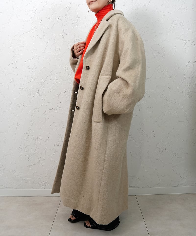 Wool long chester coat | select shop Liren