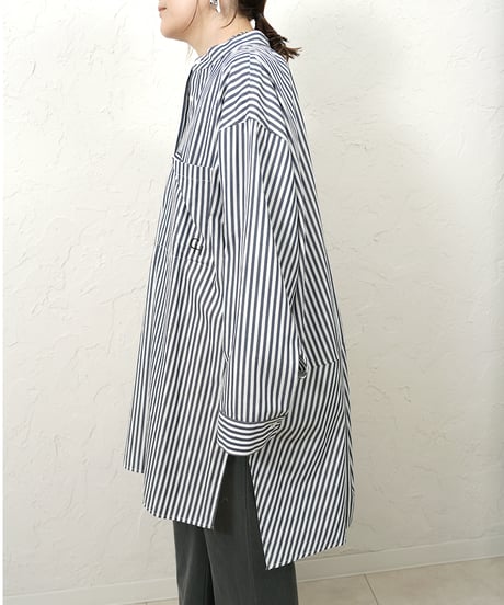Stripe　skipper　long shirt