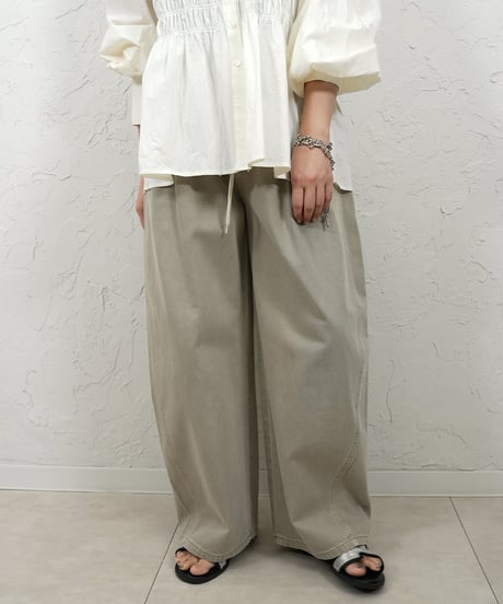 2way waist design tuck curve pants