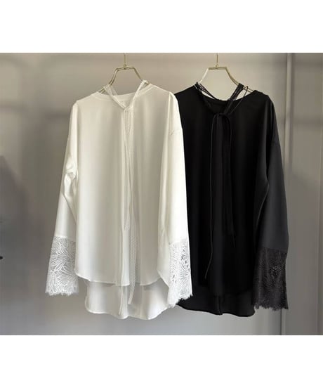 【MARGAUX VINTAGE】　ご予約  シアーロンTEE　カフスレース　付属リボン付き