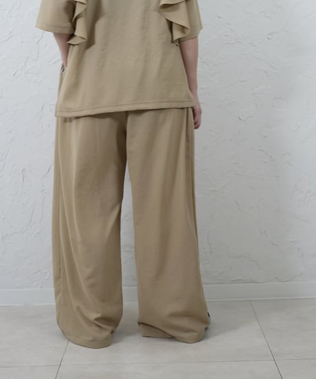Stretch　georgette relaxpants【beigeラスト1点】