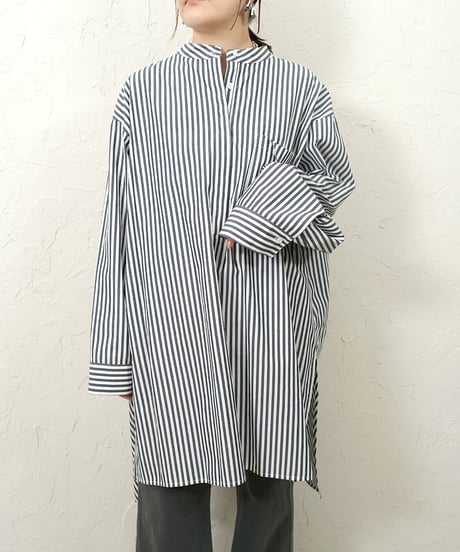 Stripe　skipper　long shirt