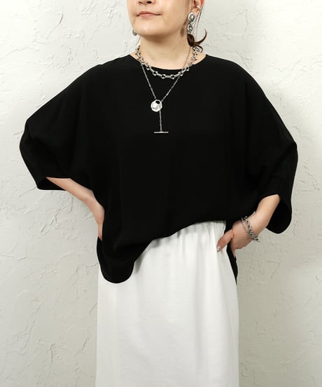 Georgette　poncho　blouse【Charcoalラスト1点】