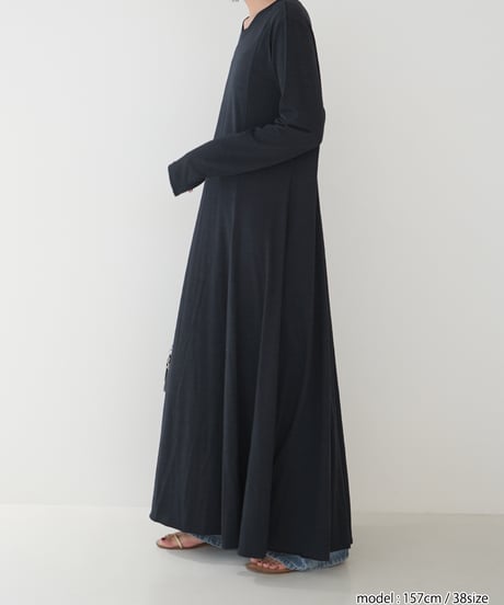 SLUB FLARE DRESS