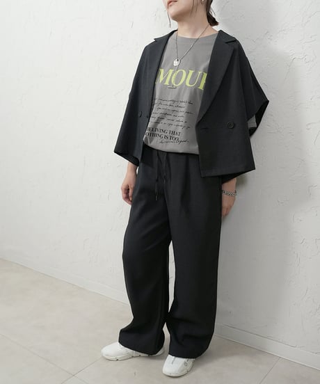 Tuck straight　wide Pants【charcoalラスト1.2点】