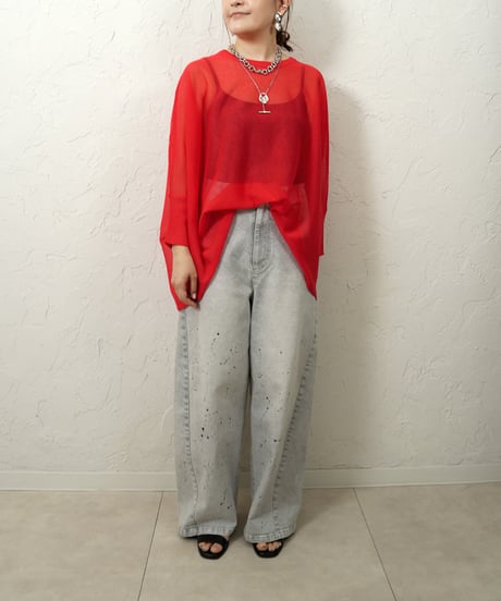 Sheer dolman knit