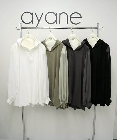 【ayene】　ご予約  バルーンシルエットフーディチュニック