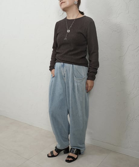 Karl Mayer　boat neck pullover【white,blackラスト2点】