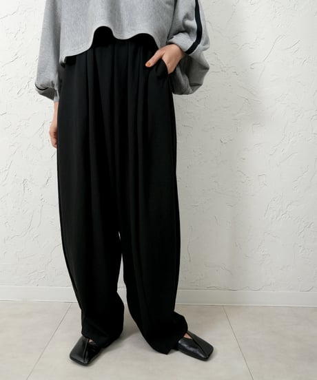 Stretch chiffon volume pants