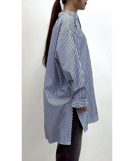Stripe　skipper　long shirt