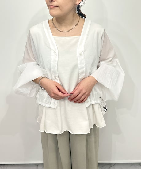 【ayane】ご予約  バックフリルシアーカーディガン