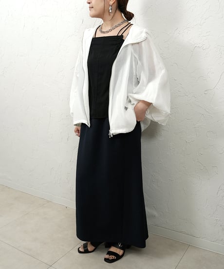 Linen blend frill foodie blouson