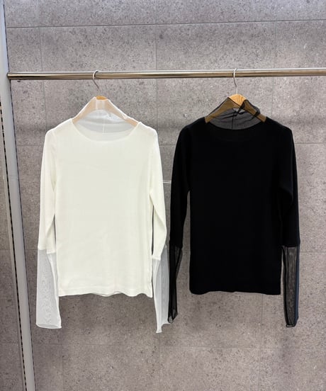 【ROSIEE】　ご予約  Liren別注カラー　シアーチュールドッキングKnit