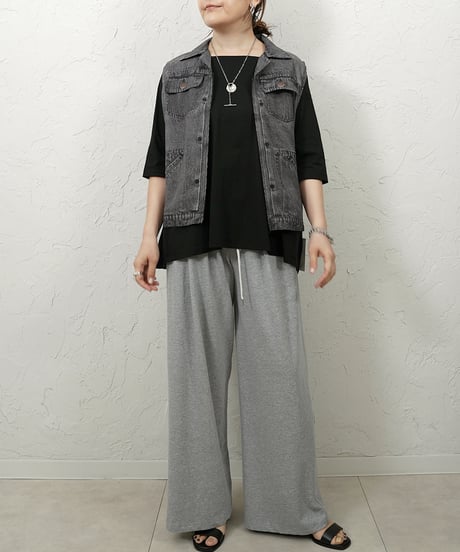 Square neck back gathered TOPS