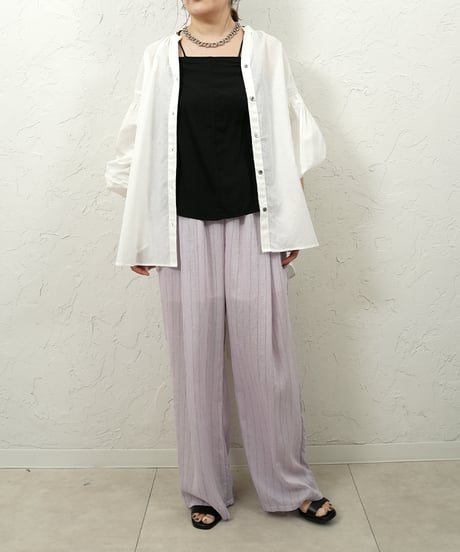 Cotton linen gather sleeve shirt【ラスト1点】