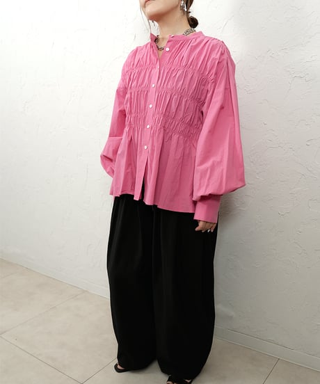 Cotton shirring blouse【残り僅か！】