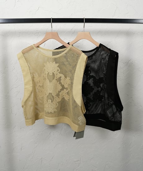 Eyelet race mesh tank【ラスト1点】