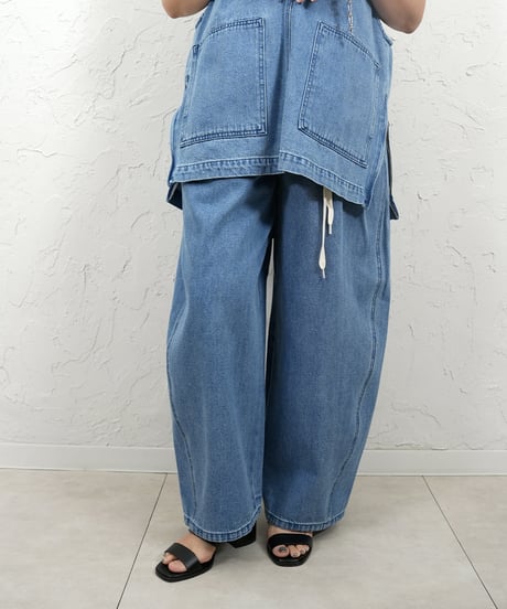 2way waist design tuck curve pants