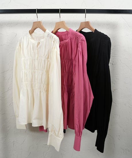 Cotton shirring blouse【残り僅か！】