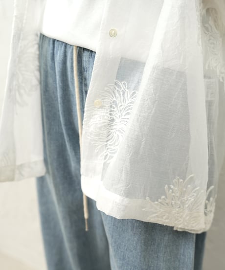 Sheer embroidery shirt【ラスト2点】