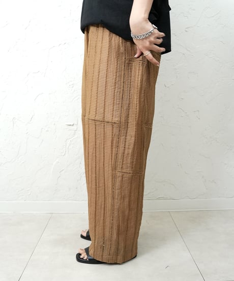 Tencel linen race stripe pants 追加！