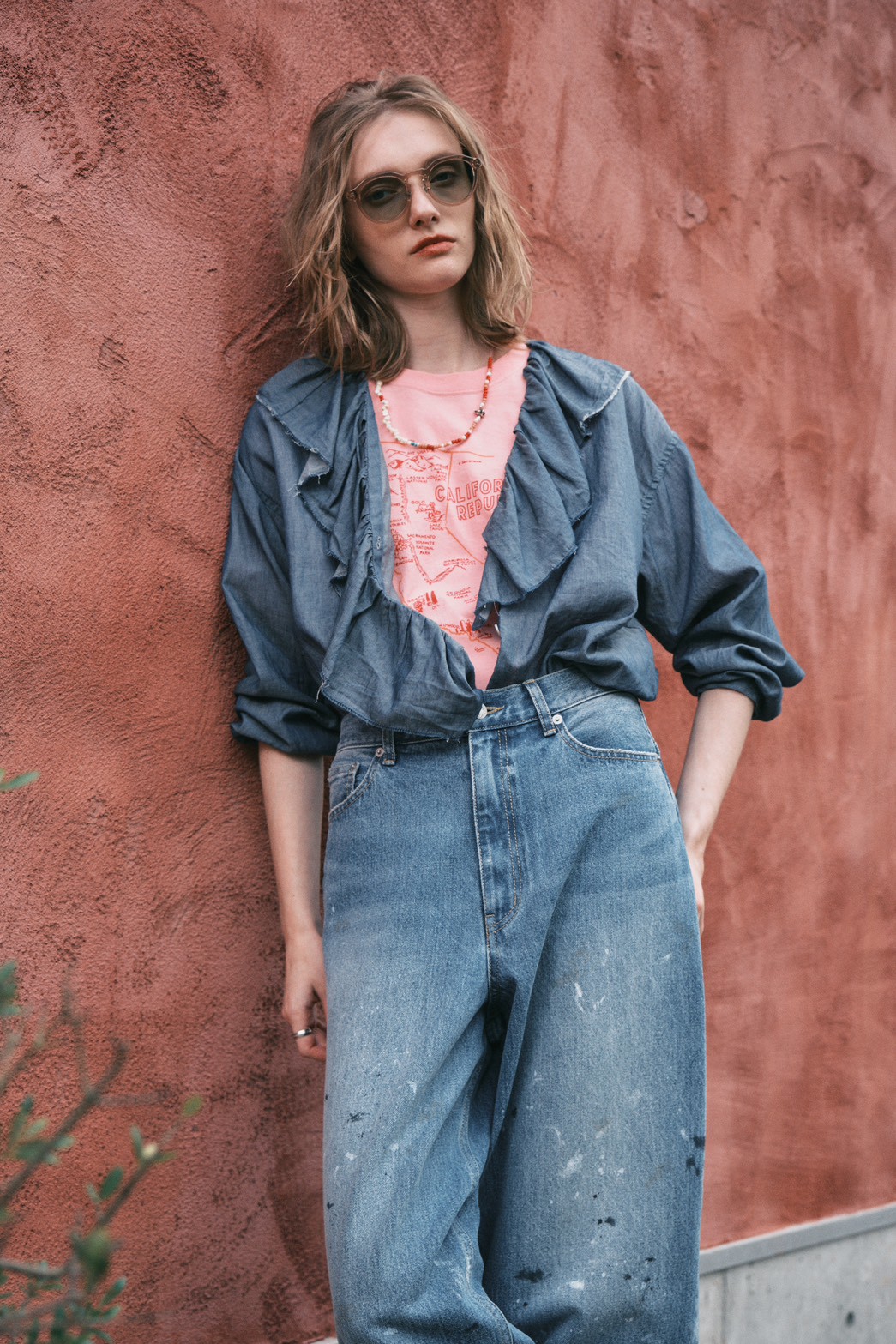 極美品✴︎Pheeta デニム ピンタック ブラウス ライトブルー Right-on（ライトオン）の「【BEVERLY HILLS POLO CLUB】【別注