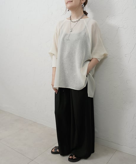 Raglan sleeve loose tops【blackラスト1点】