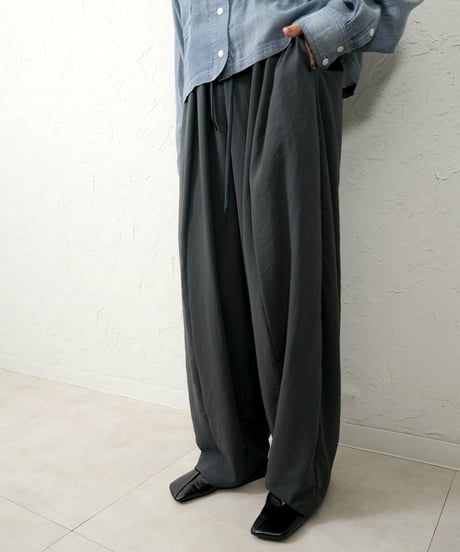 Stretch chiffon volume pants