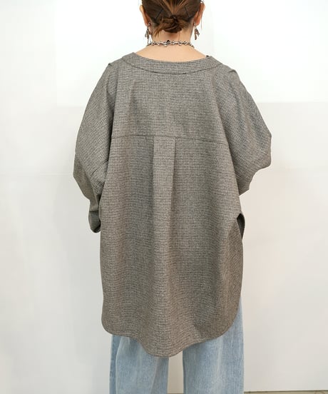 【PASSIONE】　ご予約   WOOLLET　チェックVネックカーディガン