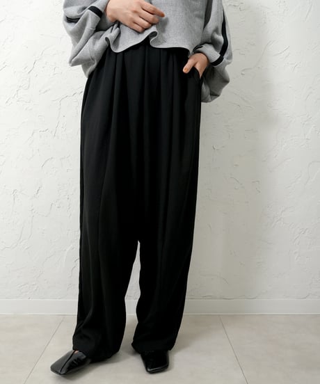 Stretch chiffon volume pants