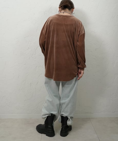 Logo  print velor　TOPS【ラスト1点】