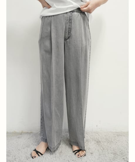 【ROSIEE】　ご予約  テンセルデニムタックパンツ