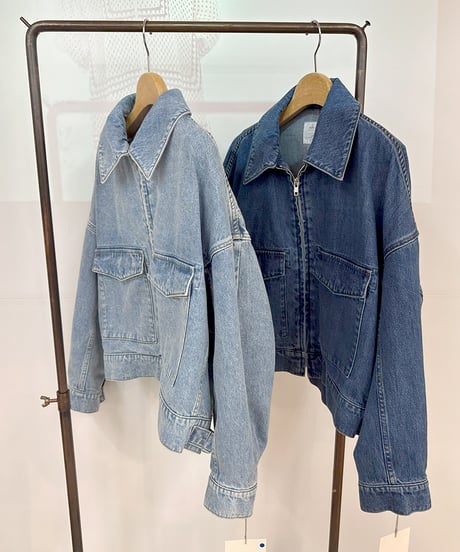 【cafune】ご予約  volume sleeve zip denim jacket