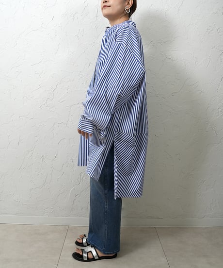 Stripe　skipper　long shirt