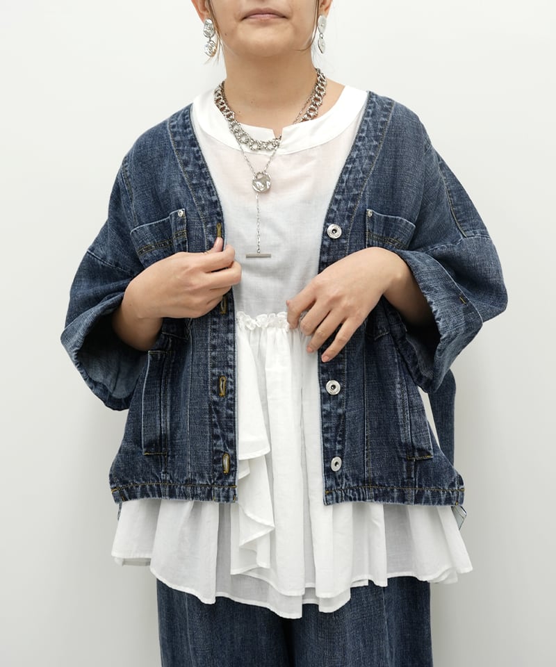 ayane】 ご予約 麻混デニムジャケット | select shop Liren