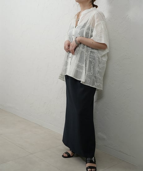 Tuck waist race blouse