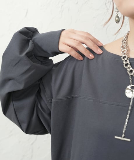 Boat neck　long tee
