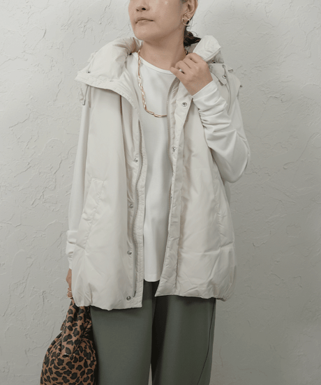 2way hoodie  down vest