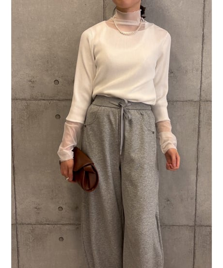 【ROSIEE】　ご予約  Liren別注カラー　シアーチュールドッキングKnit
