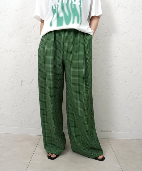 【YENN】　ご予約　再販　PLAID TUCK EASY PT