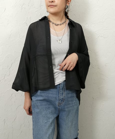 Mesh shirt【White,beigeラスト1点】