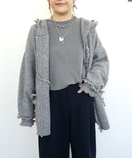 【CYAN tokyo】　ご予約  トリムフリンジニットフーディ
