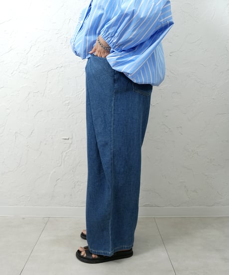 CYAN tokyo×Liren別注size Over tuck linen denim pants
