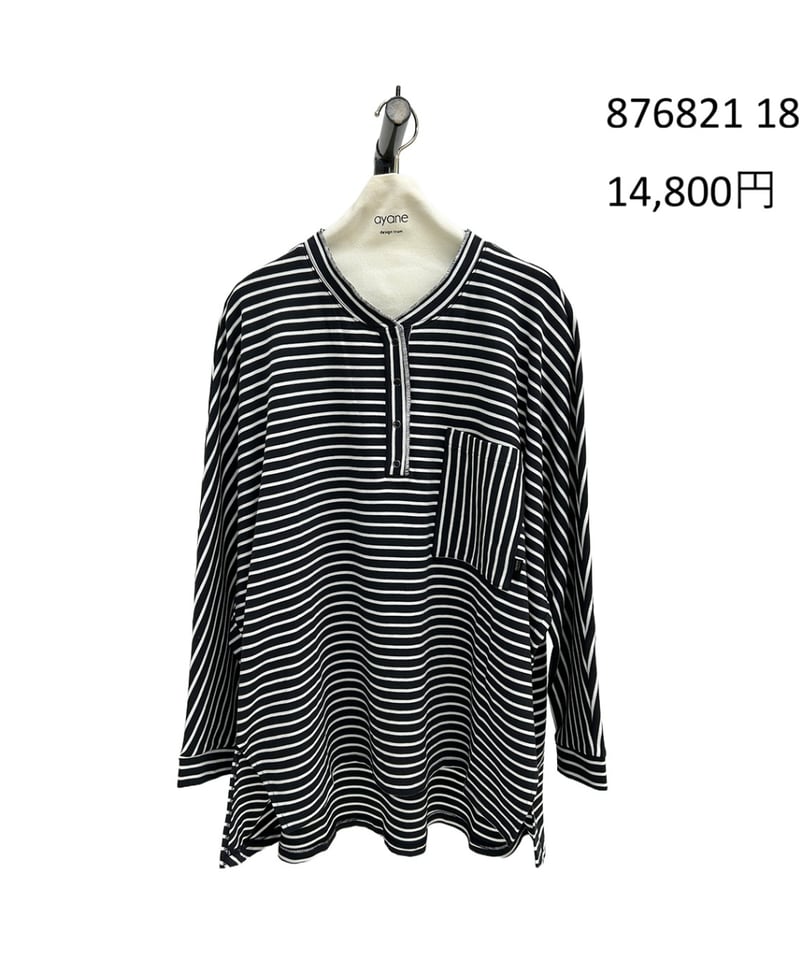 ayane】 ご予約 ヘンリーネックボーダー ロンT | select shop Liren