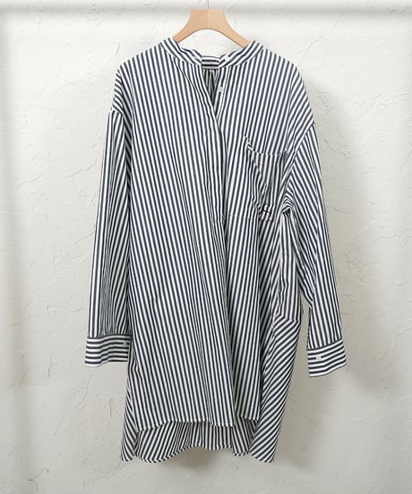 Stripe　skipper　long shirt