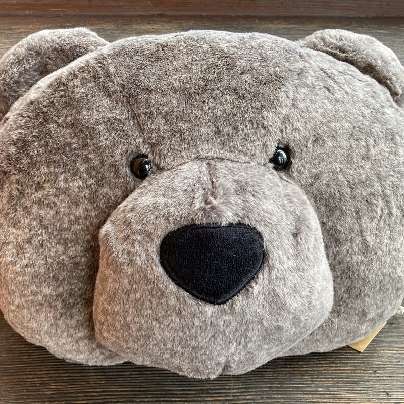 くまかおクッション ブラウン | archetoyama's STORE